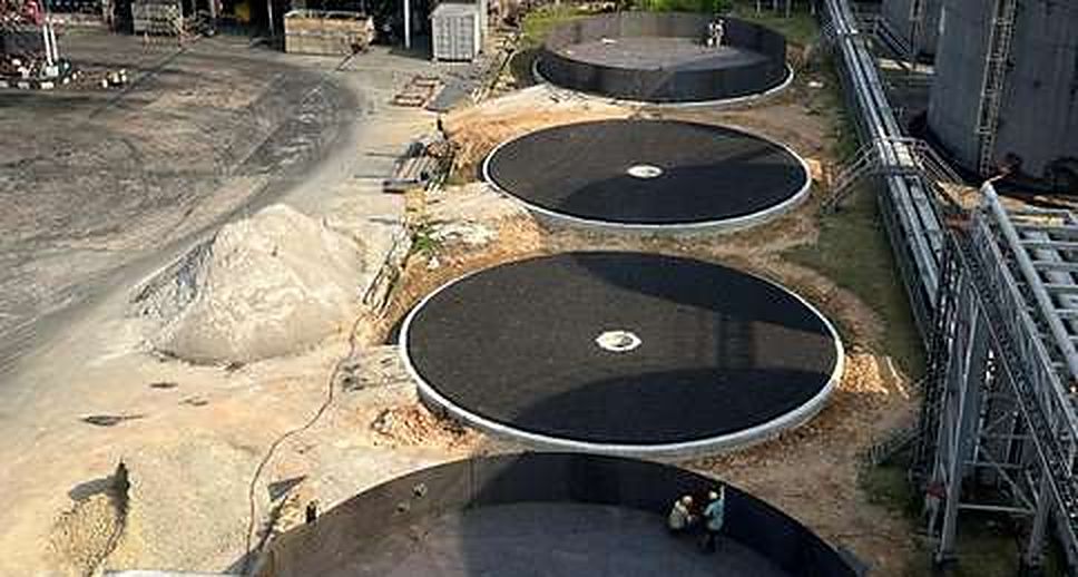 Tank foundations in progress